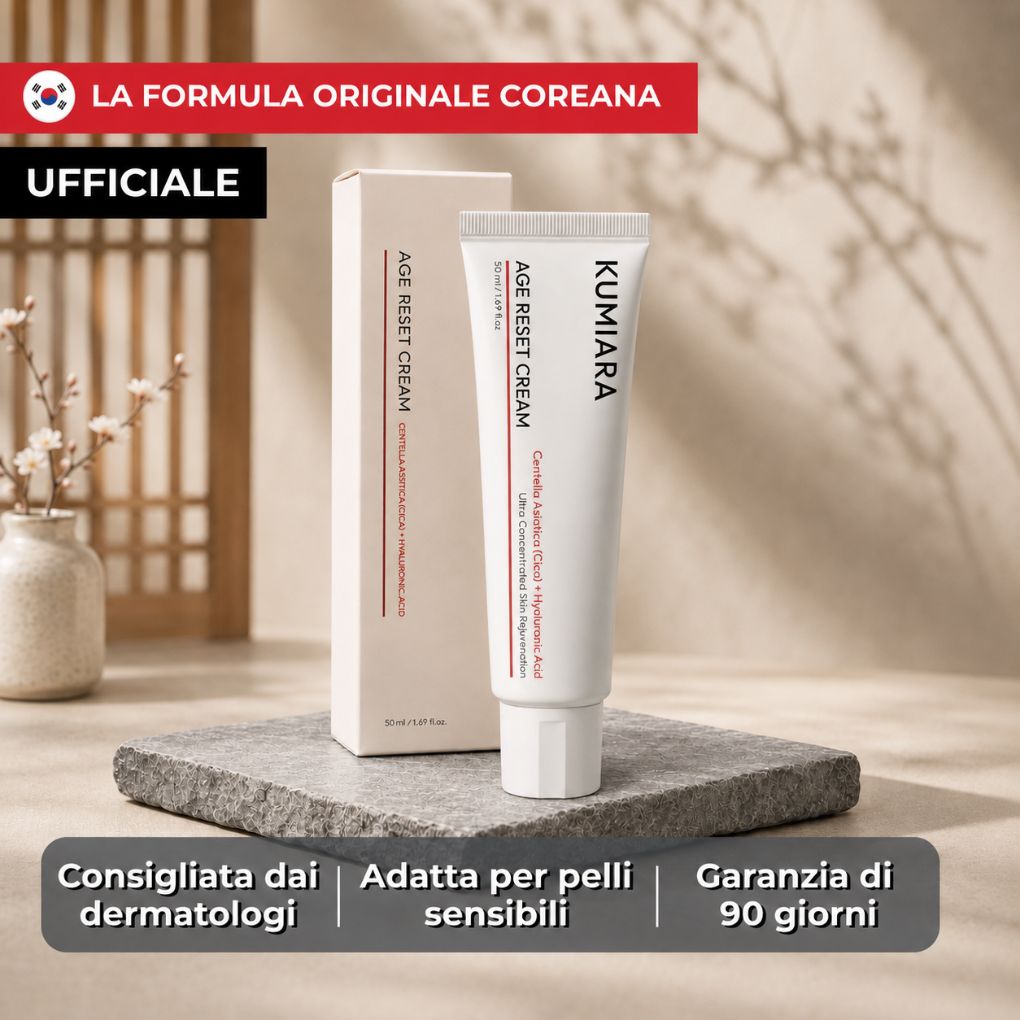 Tubetto della crema viso antietà Kumiara Age Reset, formula coreana