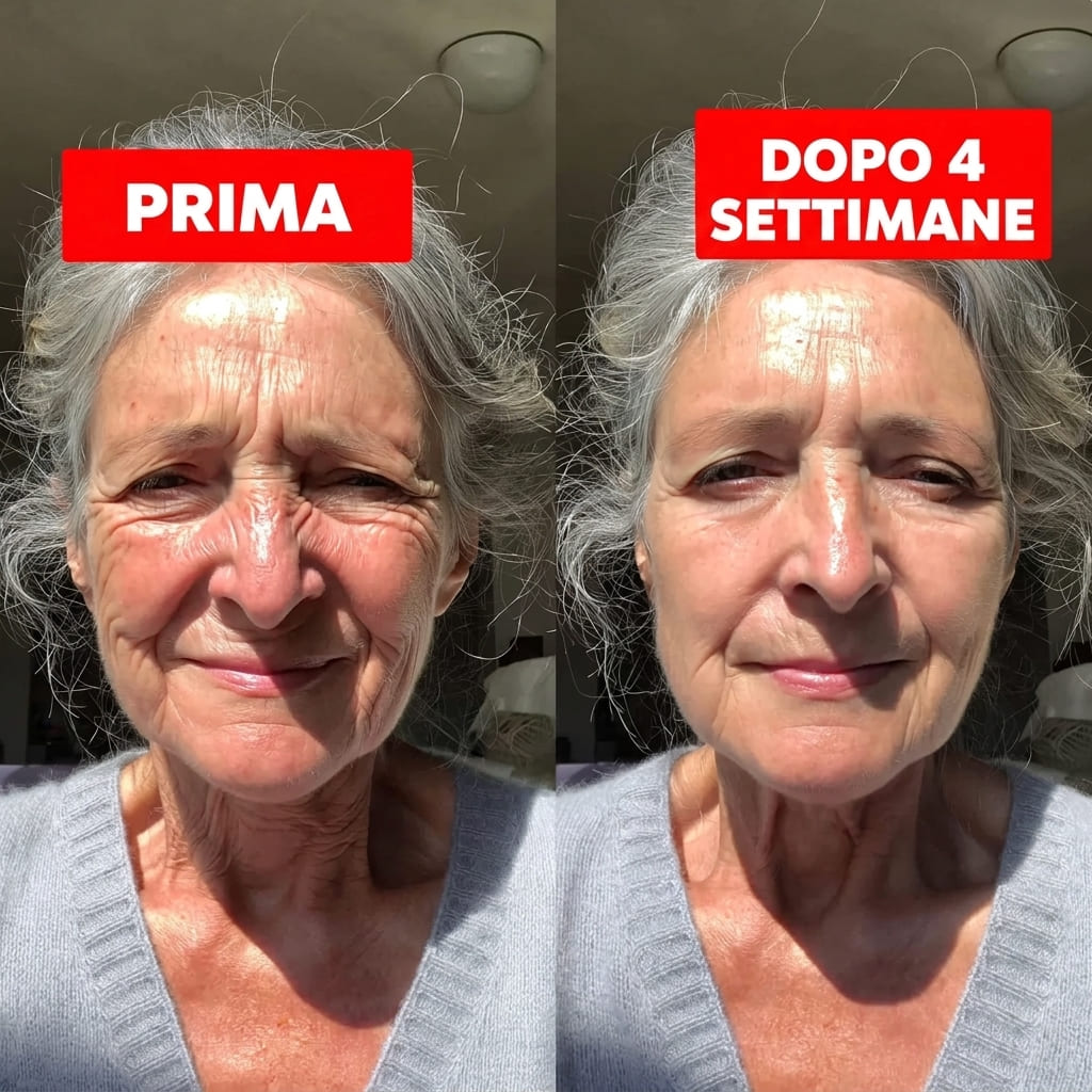 Contorno occhi prima e dopo l'uso della crema