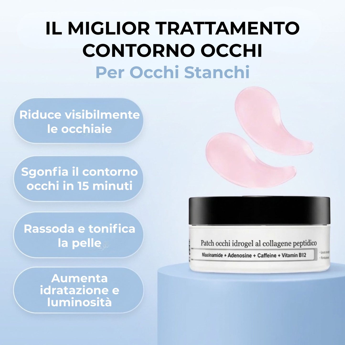 Patch Occhi Idrogel al Collagene Peptidico